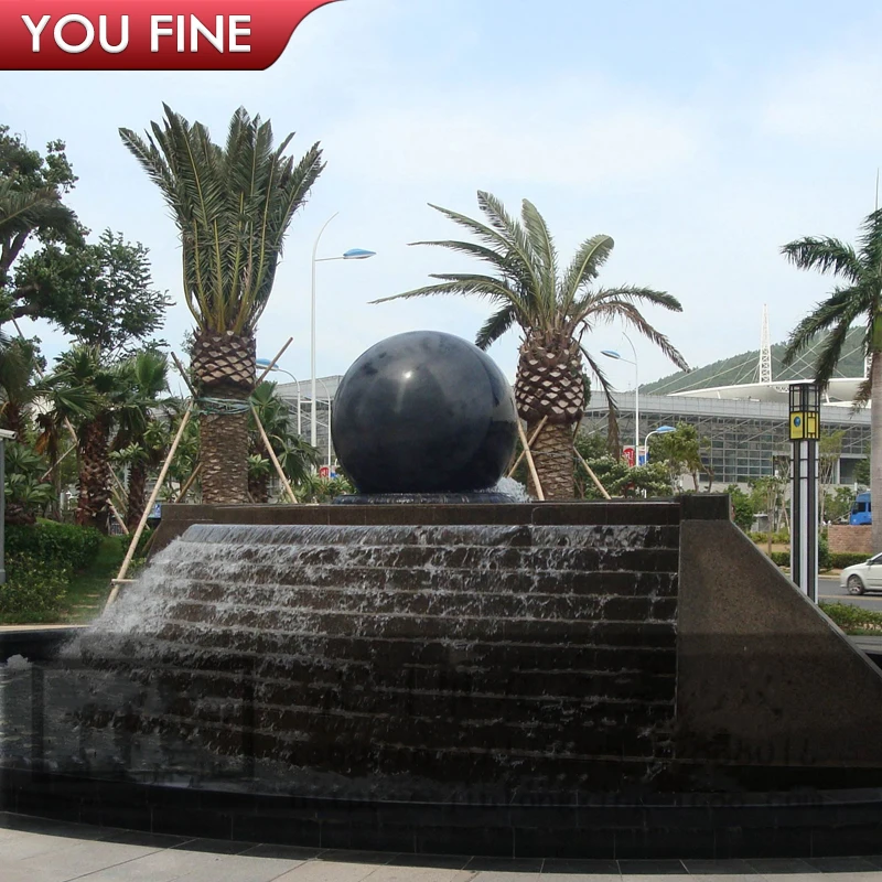 Hand Carved Marble Rolling Ball Water Fountain Spheres for Garden Decoration