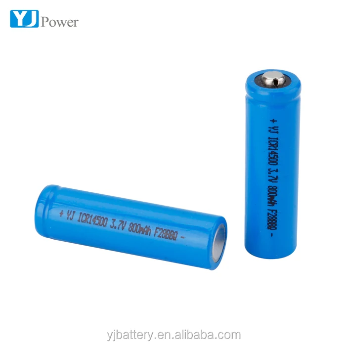 Brand new li-ion 14500 3.7v 750mah and 800 mah AA Size lithium ion battery