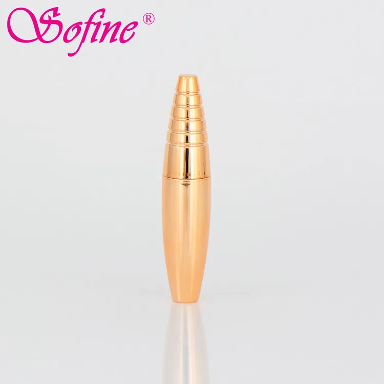 
Unique gold cosmetic eyelash packaging empty mascara tube with brush 