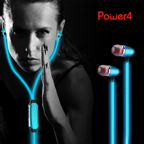 
Blue Stylish Stereo Headset Earbuds EL Glow and LED Light Up Dynamic Earphones Visible flowing Lighted Headphone 