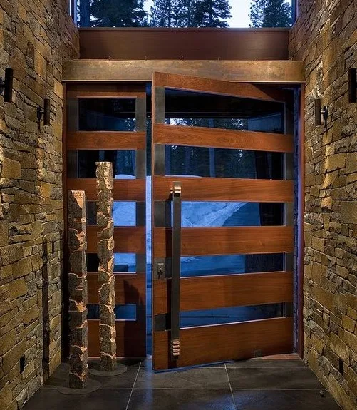 Seeyesdoor Decorative Designs Solid Wood Door Exterior Wooden Pivot Doors for House