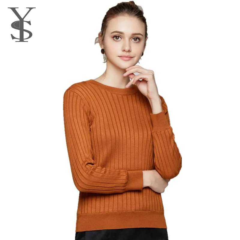 Round Neck Rib Knit Sweater, Lady Winter Sweater Made by Sweater Manufacturers