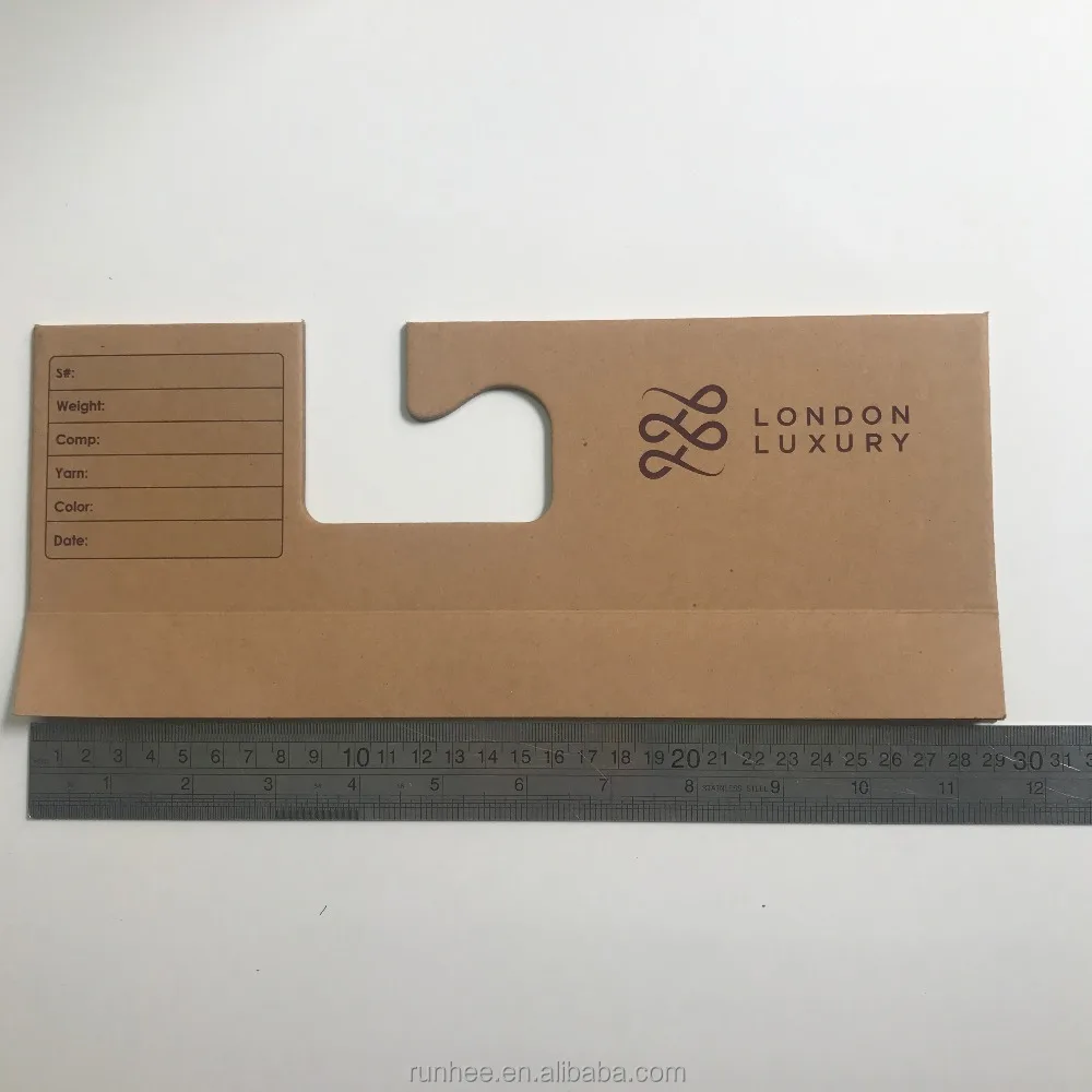 Customized design fabric sample display cardboard header textile sample hangers