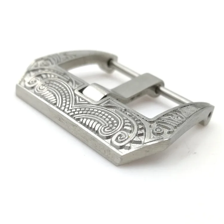
22mm high-grade leather strap pin buckle stainless steel embossed watch buckles 