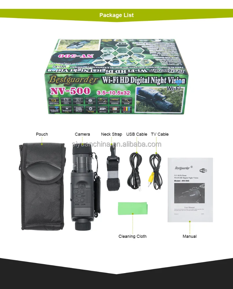 
Bestguarder mortable digital night vision monocular camera with wifi function 