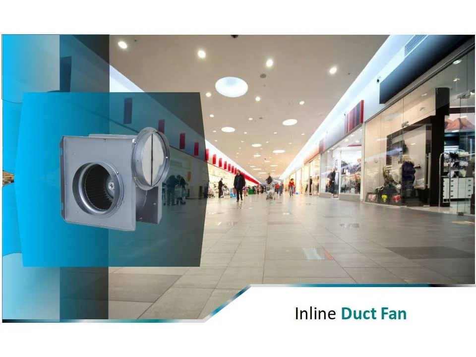 Axial and centrifugal flow Metal In-line Duct Fan with Overheat Protection Motor