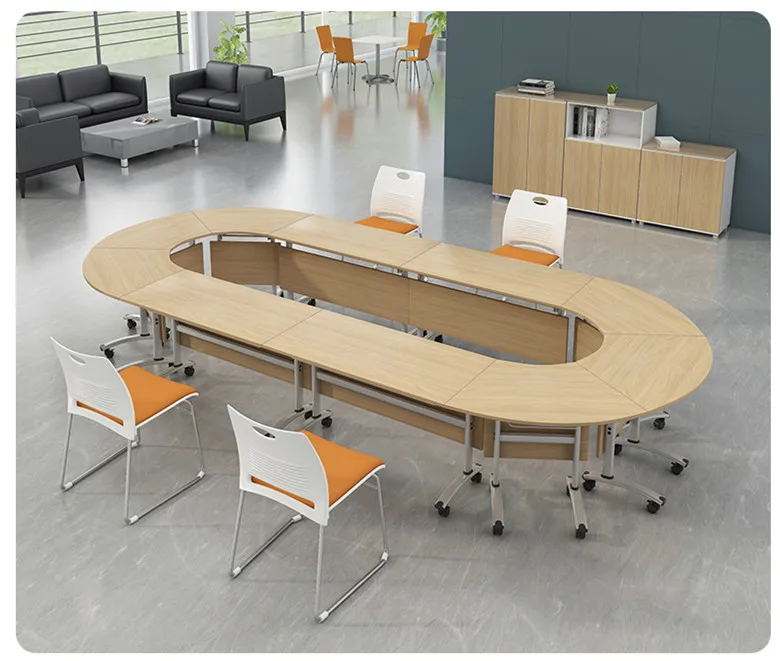 
New movable 6 person design small round folding conference table 