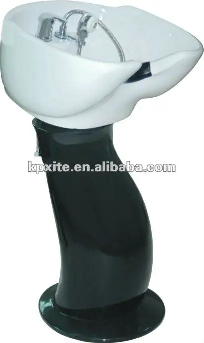 
Portable Ceramic Wash Basin With Shampoo Bowl Metal Pedestal Hair Washing Unit Standing Shampoo Bowl 