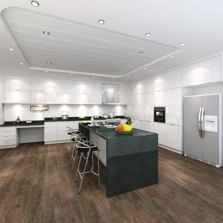 Popular Australia White High Gloss Lacquer Kitchen Cabinet