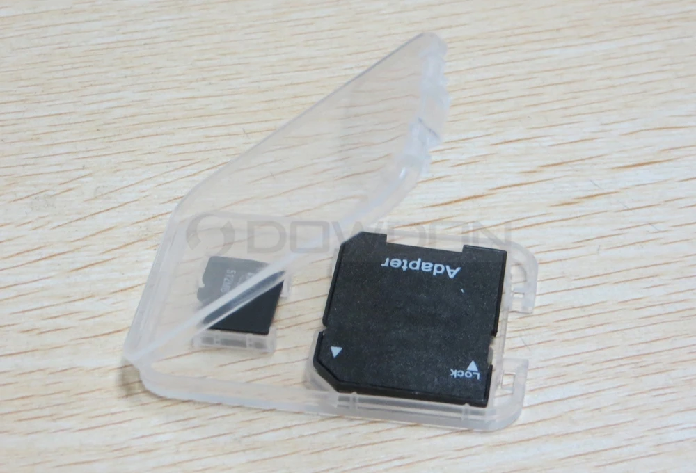 Clear Plastic Memory Card Case Holder for SD SDHC and Micro SD T-Flash Card 2in1