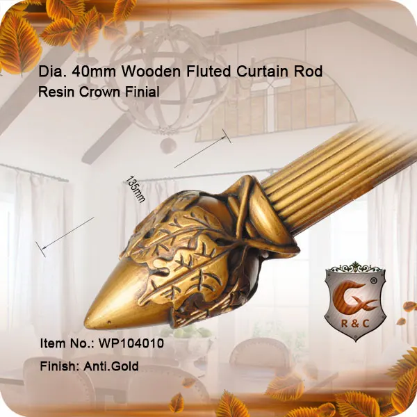 Manufacturer Custom Size High Quality Wooden Curtain Rod Single Wood Curtain Rod