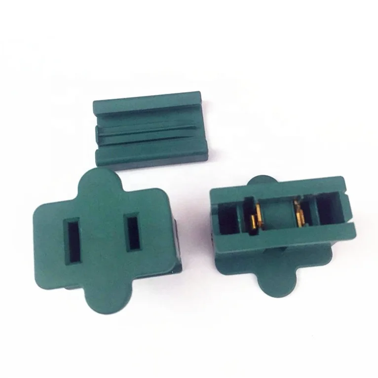 Holiday Lighting Outlet Male Green Slip Plug zip plug DIY lighting string plug