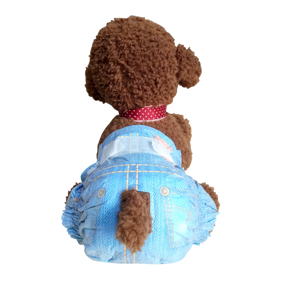 Pet Soft female jeans disposable Dog Diapers Comfortable Diapers Pads Messy Urine Physiological Pants Absorbent Pads