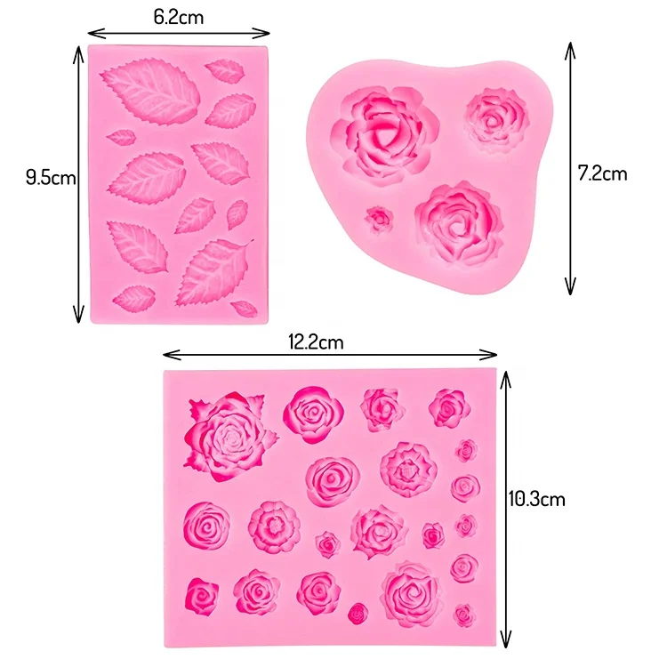 Leaf Cake Decoration Baking Tools for Wedding Birthday Party Silicone Rose Fondant Molds