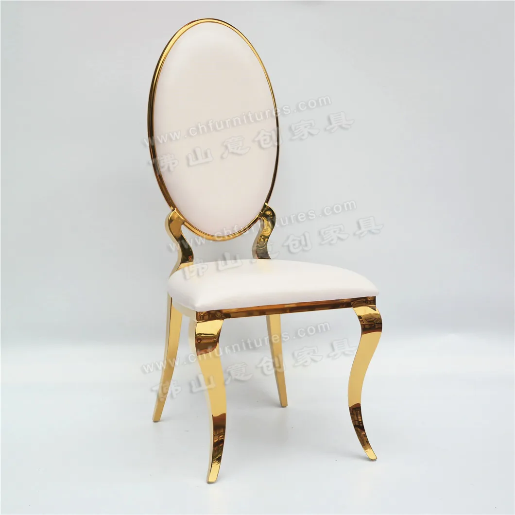 Фабрика Фошань, банкетный стул из нержавеющей стали с золотым ободком