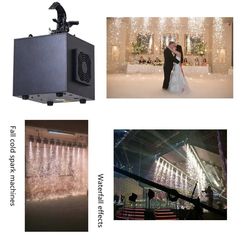 Indoor Wedding Stage Hanging Upside Down Waterfall Cold Spark Fountain Fireworks Fall Machine