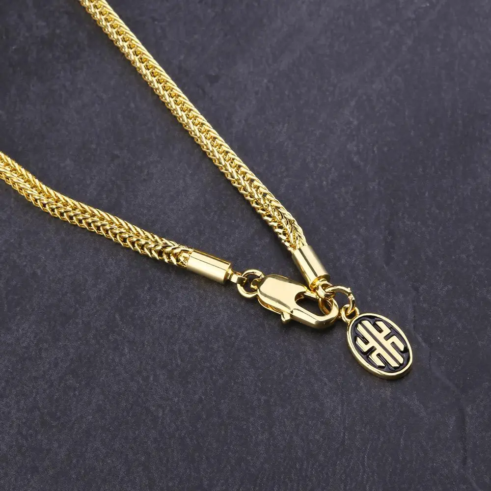 KRKC&CO Wholesale Round Stainless Steel 14k 18k Gold Plated Necklace Franco Chain