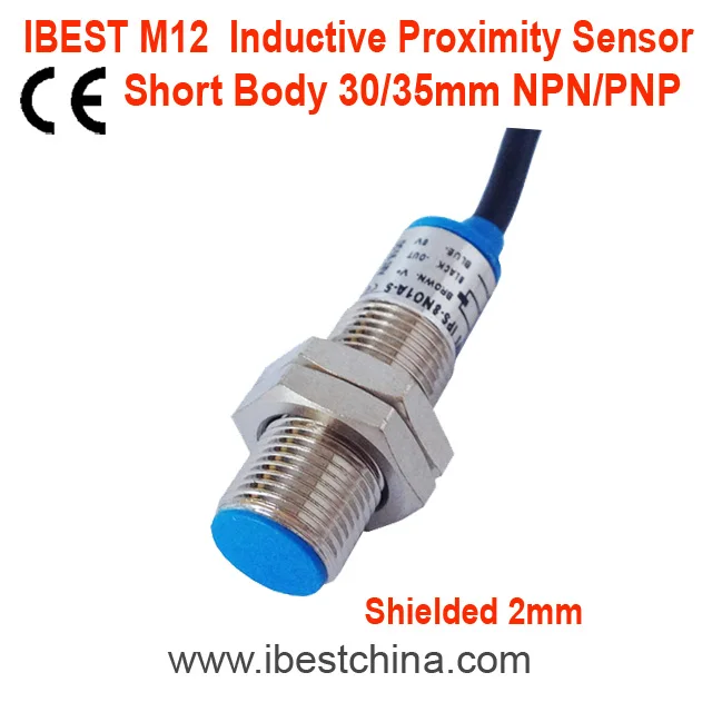 M12 Short Body NPN/PNP 4 Wires Inductive Proximity Sensor Switch  5V/12V/24Vdc/AC110V/220V Metal Detector Sensor IP67 (IBEST)