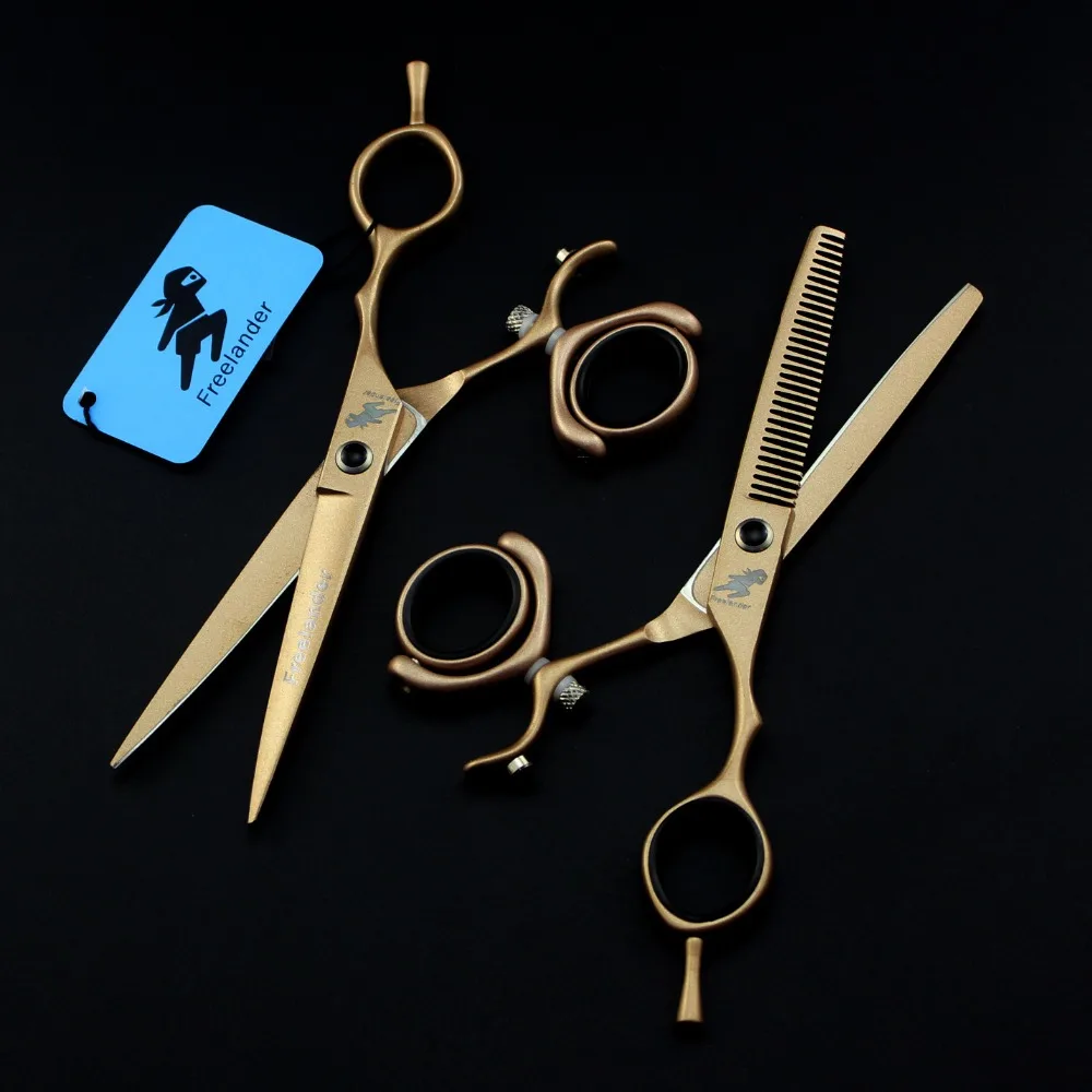 Freelander Color Paint 6.0 inch hairdressing scissors Flat shears Dental scissors 720 degrees Rotary handle Multi-color optional