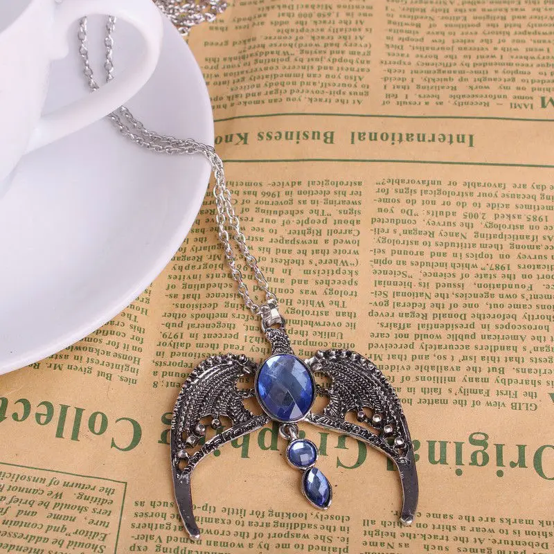 Wholesale Jewelry Harry Hand Carved Designs Wing Rhinestone Accessories Pendant Stainless Steel Necklace Women And Men