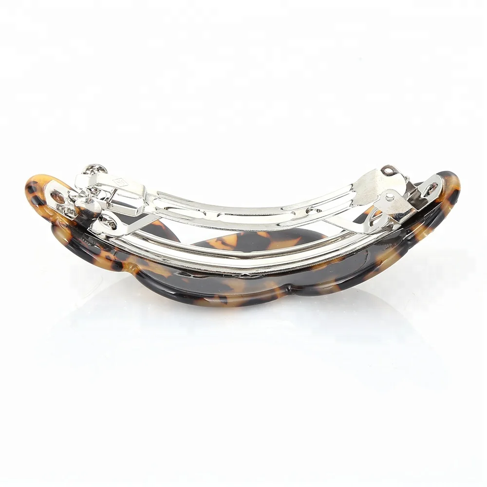 Fancy hair ornaments ladies acetate color mixed bowknot french barrette hair clips with rhinestone decorative barrette for women