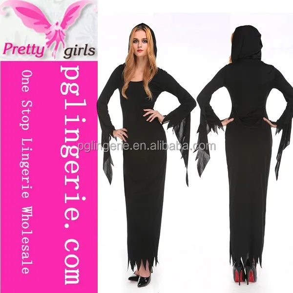 Black halloween witch costume for Adult Long Vampire Witch Costumes Dress