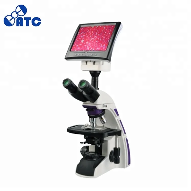 2018  YJ-2016T-LCD Laboratory Trinocular Biological Microscope with LCD Display Factory
