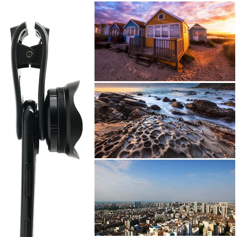 2018 Portable mobile phone camera wide angle macro lens 2 in 1 with universal clip and pouch