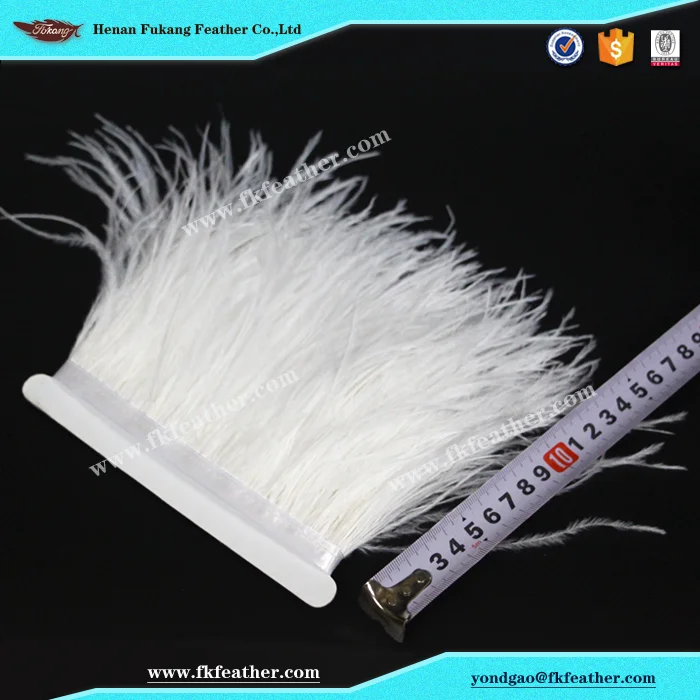 Fukang оптовая продажа, белая лента из страусиного пера, используется на выпускной костюм