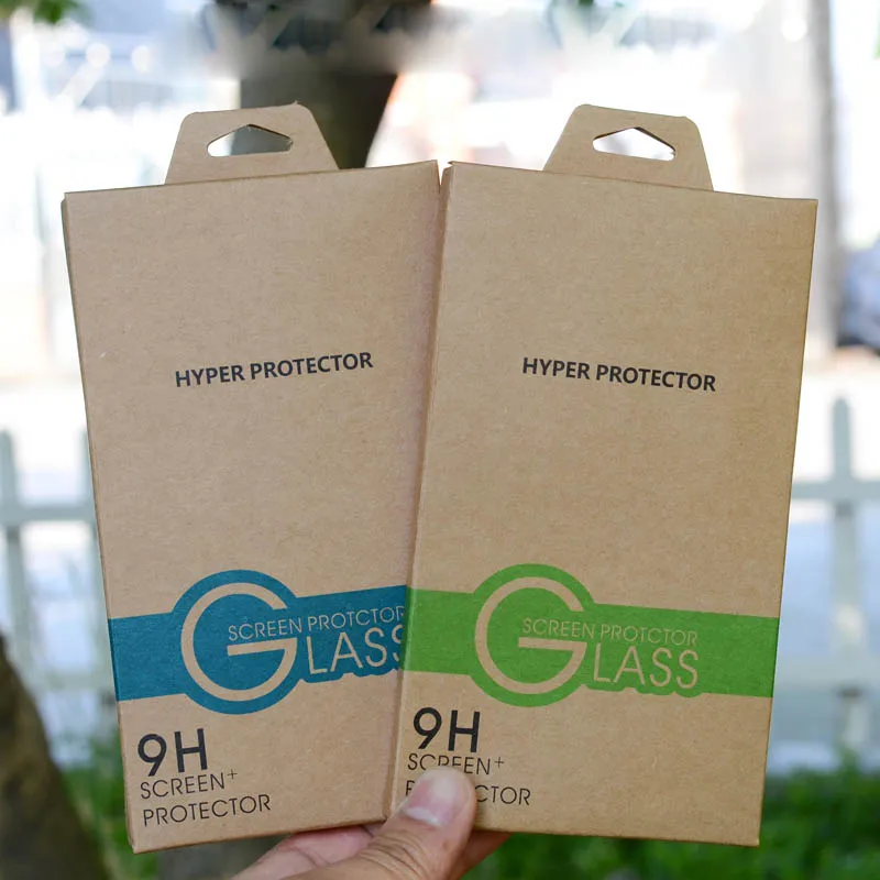 
Wholesale Kraft Paper Screen Packaging Box for Tempered Glass Bio-degradable Accept Matt Lamination 