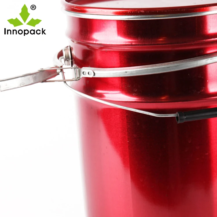 decorative white 5 gallon metal bucket with lid for paint and chemical