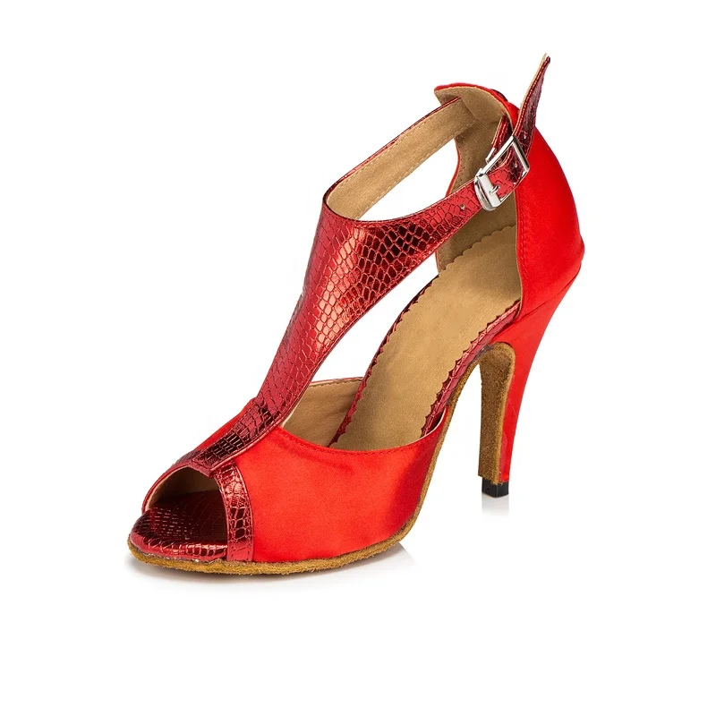 Туфли женские пятнистые для латиноамериканских танцев, замшевые сандалии с ремешком на щиколотке, каблук 3 дюйма