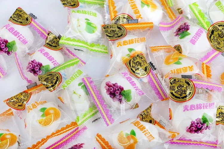 HUIFUYUAN Soft sweet jam center filled marshmallow candy