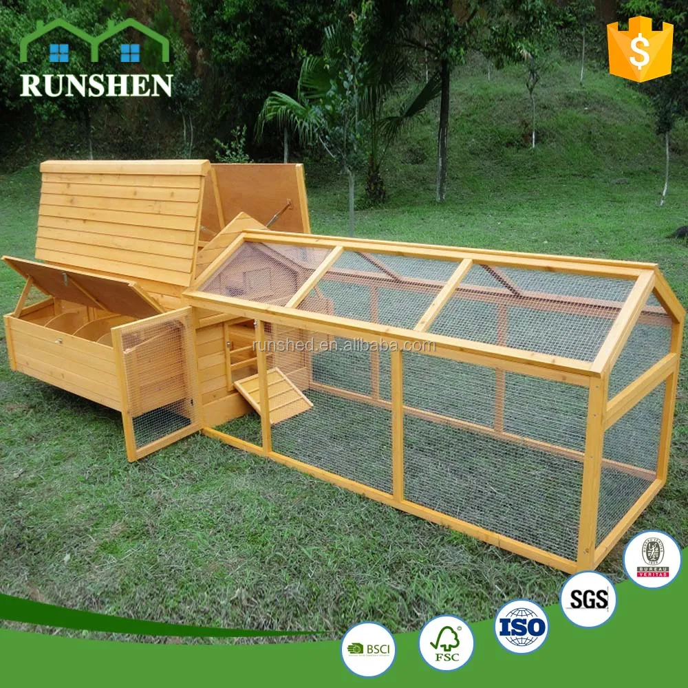 Manufacture Large Size Chicken Coop Outdoor Wire Mesh Chicken Cage With Nest Big Wooden Chicken Hutch House