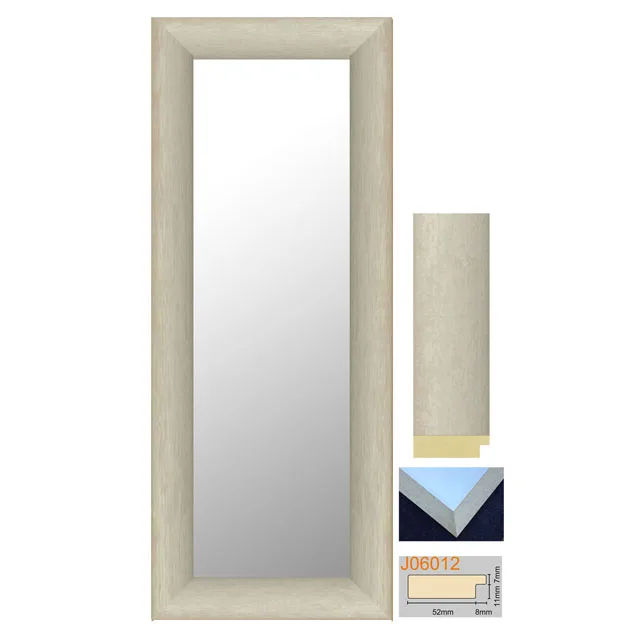 Large 20x60inch Modern Brushed Flat Gold Framed Wall Mirror Decorative Plastic Mounted for Home or Office Use