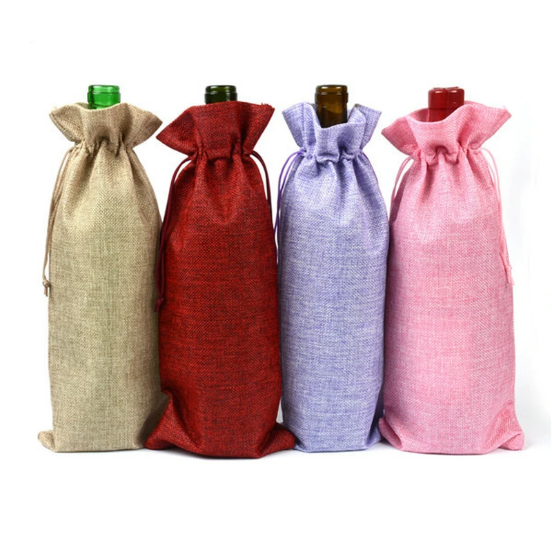 Jute Wine Bottle Covers Champagne Bottle Bag