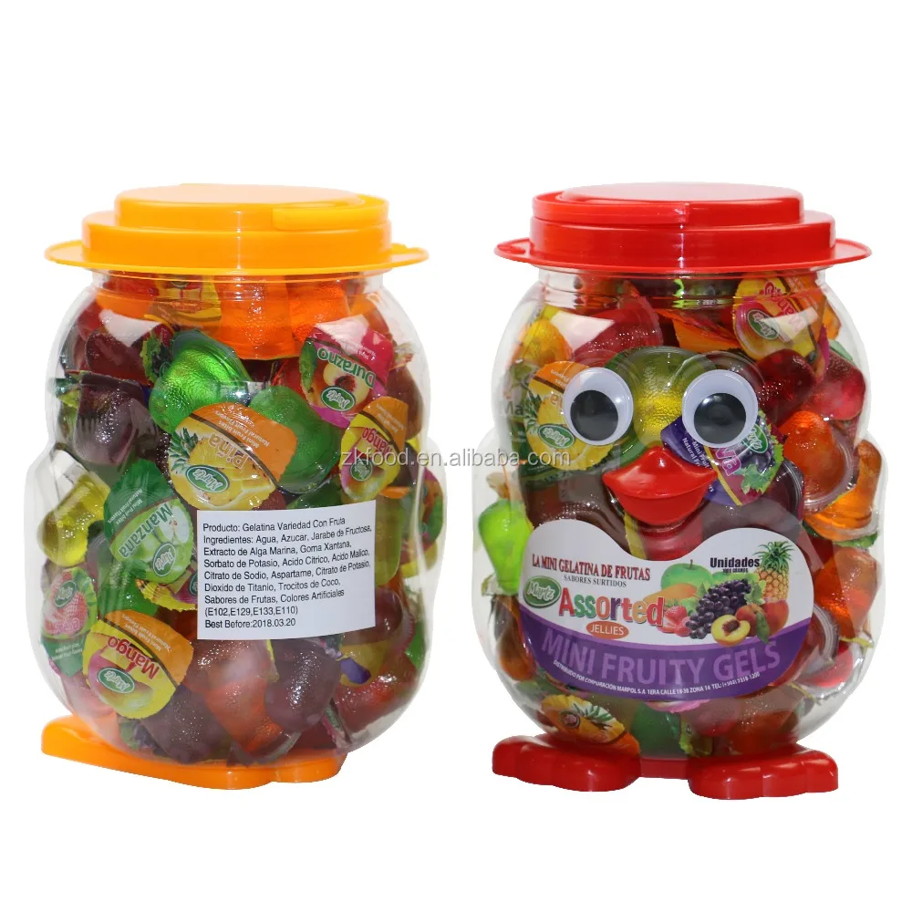 100pcs Mini Fruity Nata Jelly Assorted Flavor Fruit Jelly Gels In Penguin Jar