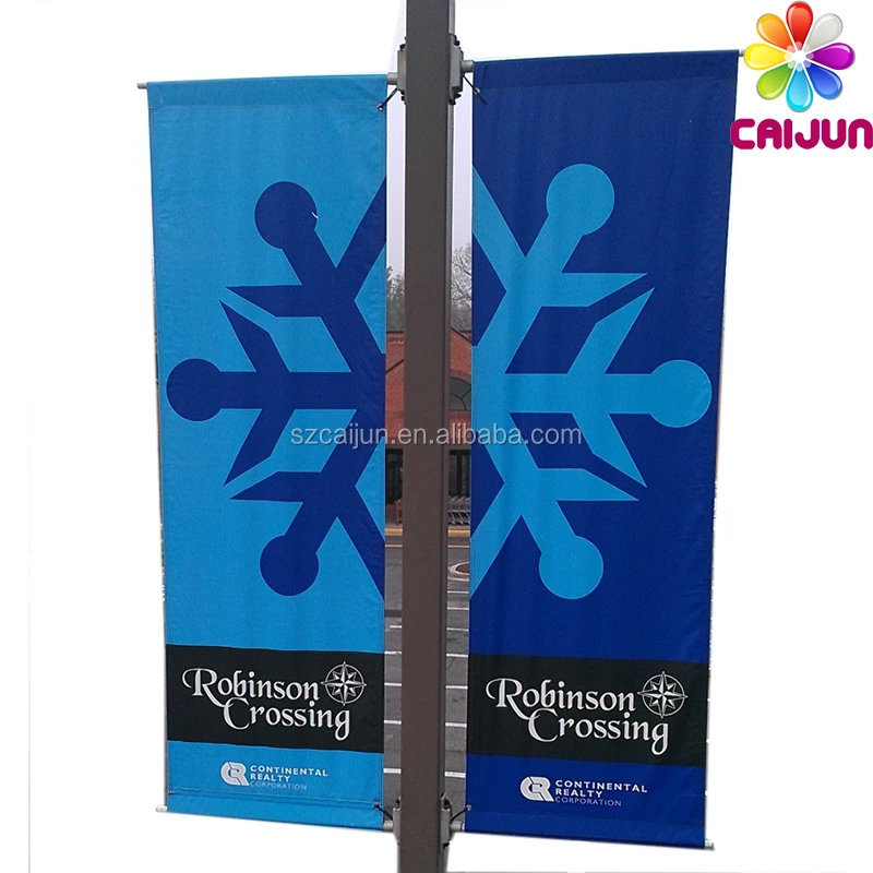 Weather resistant Road side pole banner double sides printed vinyl banner