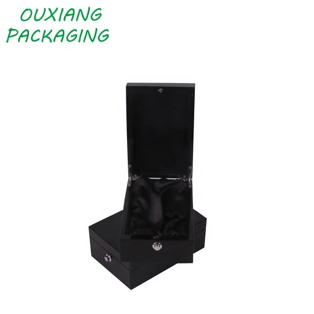 USA market hot sale luxury piano black lacquer finish perfume bottle gift box