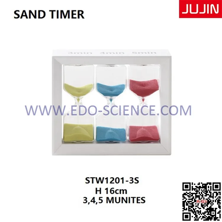 
3minute 4 Minutes 5 Minutes Borosilicate Glass Sand Timer with wood frame 
