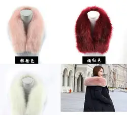 2022 Lady Fashionable Fur Collar Warm Winter Fur Long Scarf Faux Fur Scarf