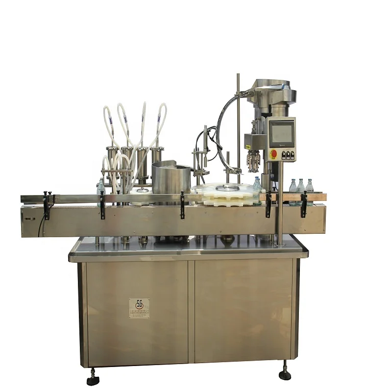 Lemon Oil Filling Capping Machine With Labeling  Coconut oil filling machine With Four head