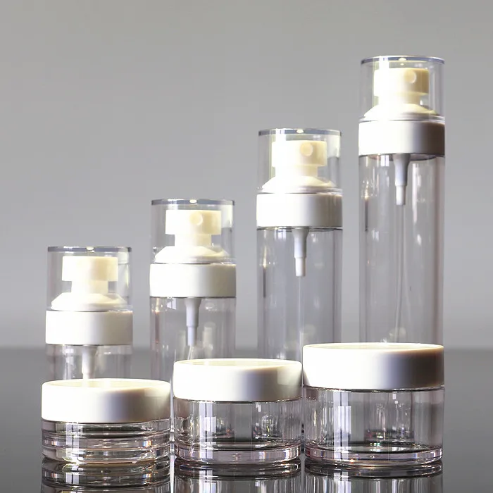 PP Plastic UV shiny coating empty luxury cosmetic cream pump bottles