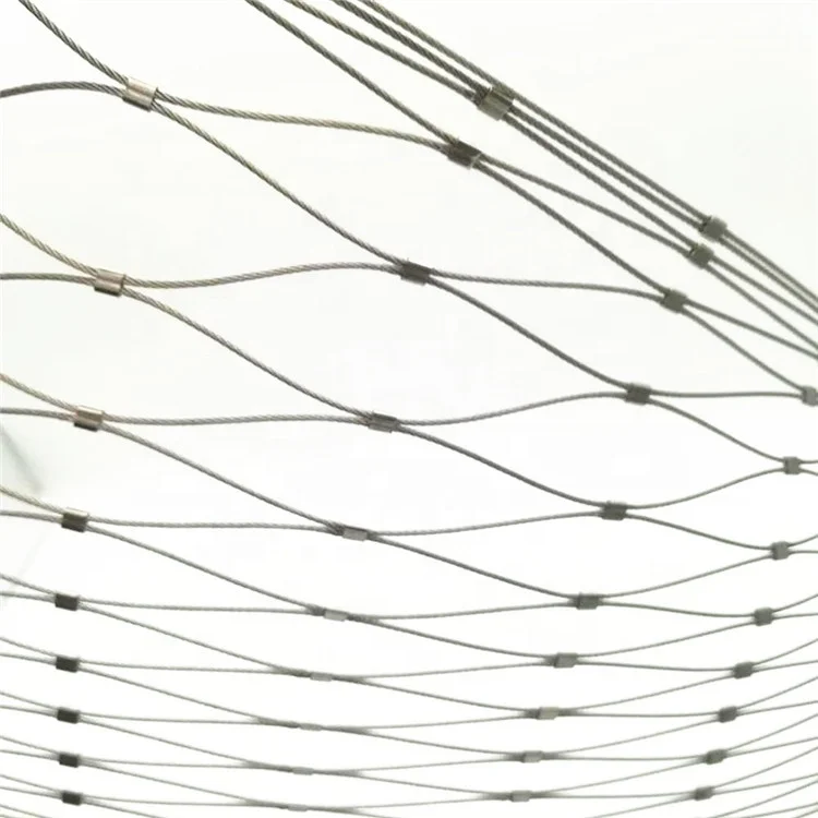 Flexible stainless steel 304 316 wire rope mesh net for garden fence