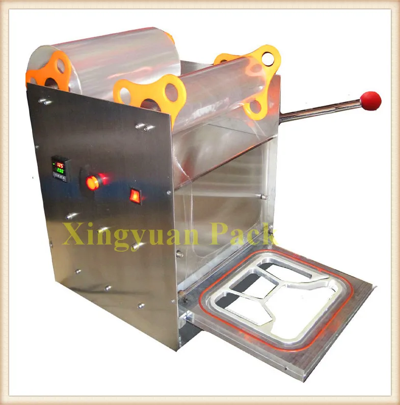 Table top Manual bento lunch box sealing machine/compartment tray sealer machine