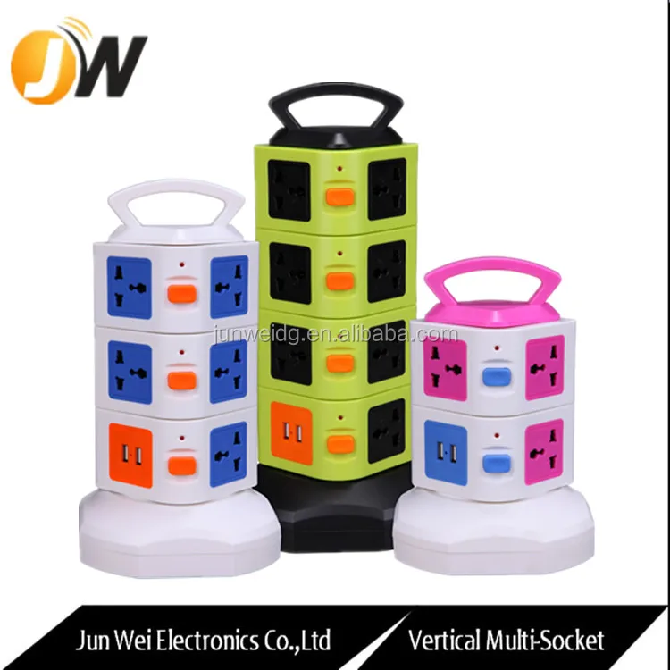 General-Purpose Power Sockets Surge Protected Vertical Tower Socket with two USB charging