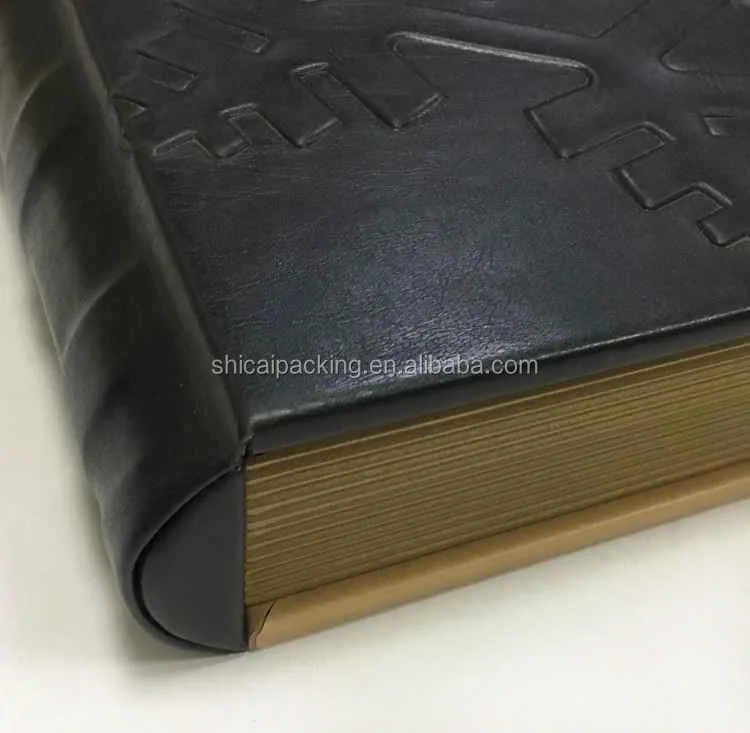 
China Supplier Luxury Book Shaped Black Leather Jewelry Box For Gift 