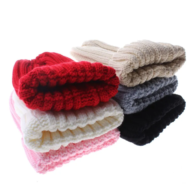 Sell ladies childrens baby cute winter knitted sports hat with pom pom