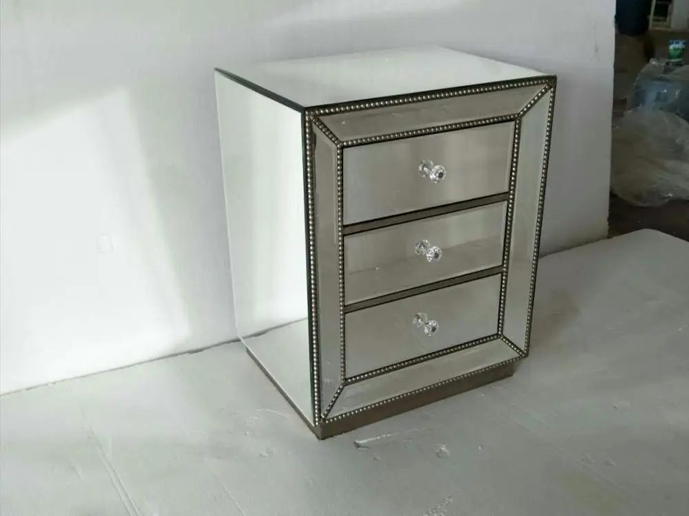 Зеркальная Ночная подставка для кровати с деревянными бусинами отеля 5 звезд