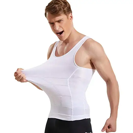 Men Body Shaper Slimming Shirt Compression Vest Elastic Slim Shapewear